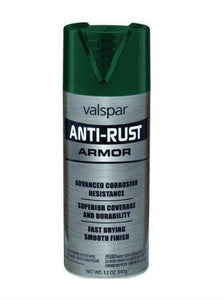Valspar 044.0021944.076 Anti-Rust Armor Spray Paint, Hunter Green, 12 Oz