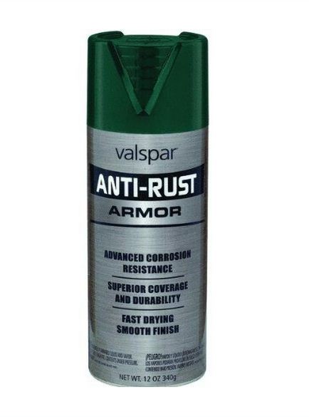 Valspar 044.0021944.076 Anti-Rust Armor Spray Paint, Hunter Green, 12 Oz