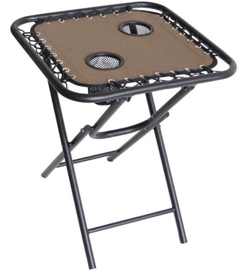 Seasonal Trends T5S18FR1BKOX64 Bungee Folding Table, Tan, 18"