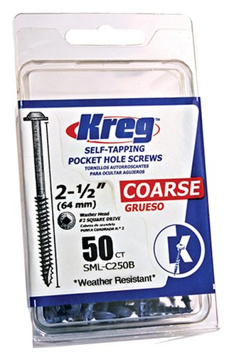 Kreg SML-C250B-50 Coarse Blue-Kote Pocket Screw,#8 x 2-1/2",50Ct