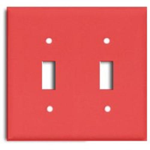 Cooper Wiring 5139RD-BOX "2-GANG" TOGGLE SWITCH WALL PLATE  NYLON -RED