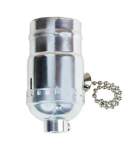 Jandorf 60404 Pull Chain Lamp Socket, 250 V, Nickel