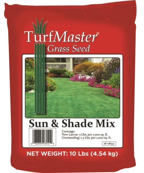 TurfMaster 28-08551 Sun & Shade Mix Grass Seed, 10 Lbs