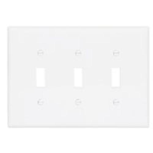 Cooper Wiring PJ3W Polycarbonate 3-Gang Wall Plate 4.875"X6.75" - White