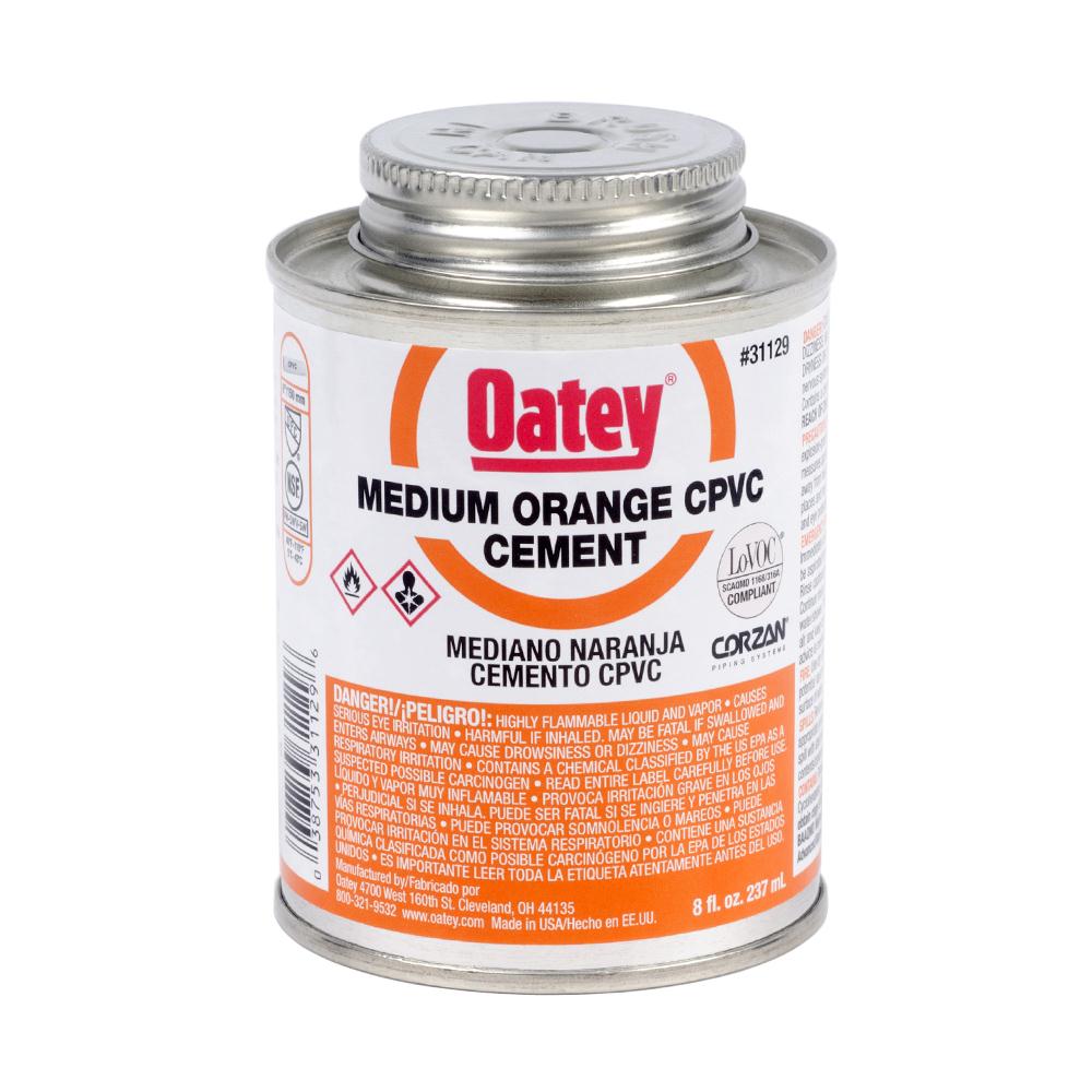Oatey 31129 CPVC Medium Solvent Cement, 8 Oz, Orange