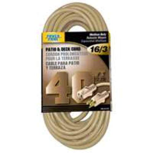 Power Zone OR884628 Extension Cord, Beige Deck, 40&#039;