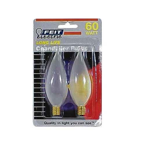 Feit Electric BP60CFF Flame Tip Chandelier Light Bulb, 60 Watts, 120 Volt