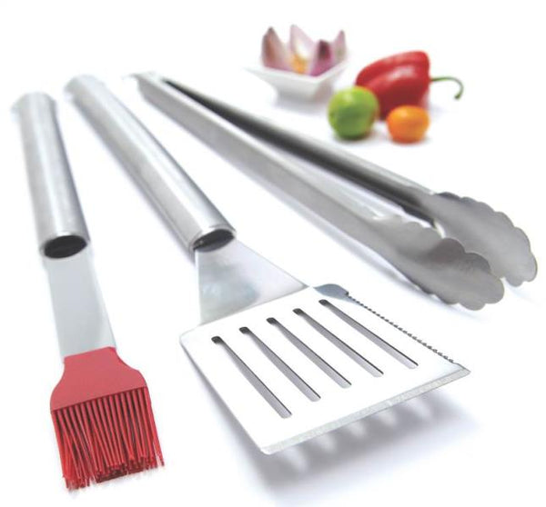 Grill Pro 40035 Barbecue Tool Set, Stainless Steel, 3 Piece