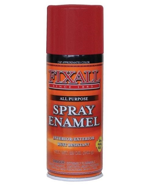 Fixall F1351 All Purpose Enamel Spray Paint, Characteristic, 12 Oz, Aerosol, Red
