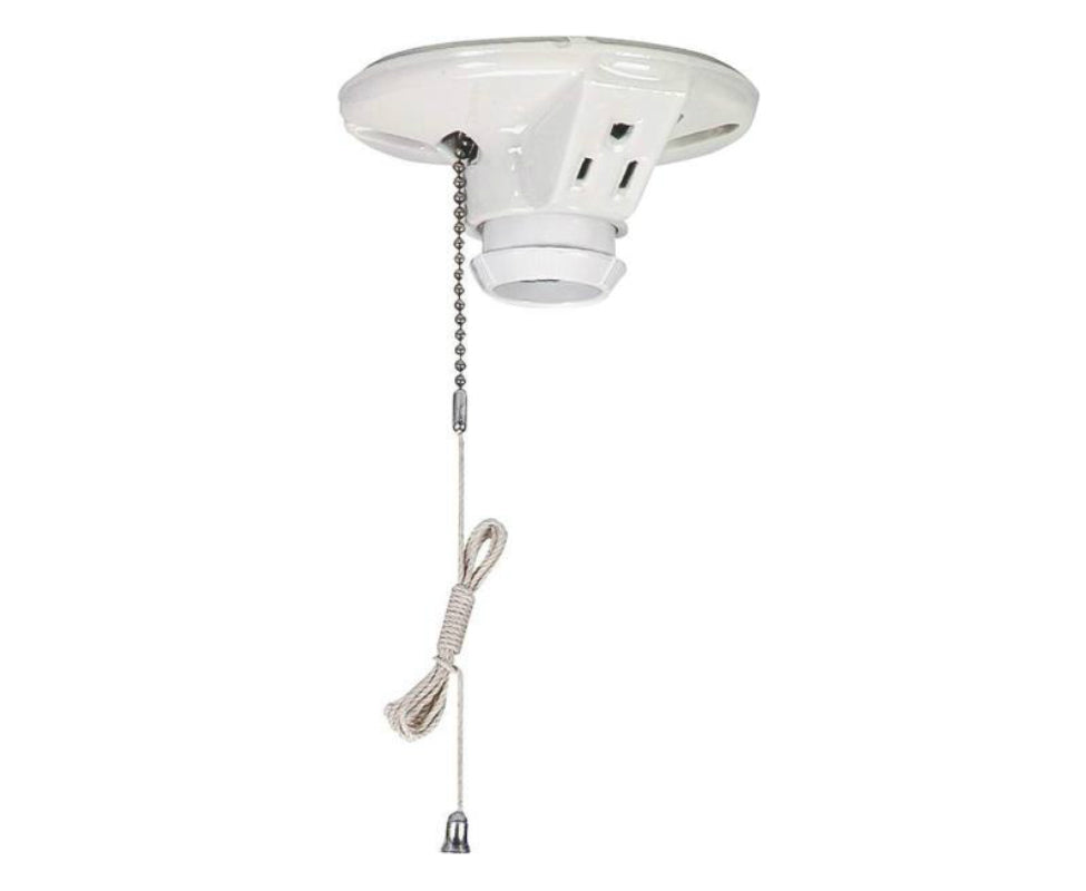Cooper Wiring 667-SP Medium Base Ceiling Receptacle Lamp Holder, Porcelain, White