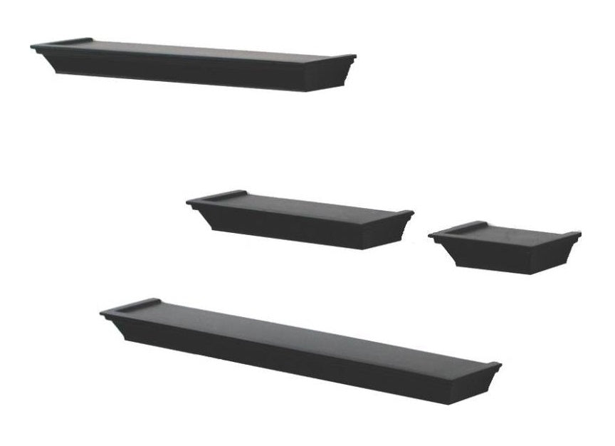 Knape & Vogt 0139-BK4 Shelf Decorative Ledge Set, Black