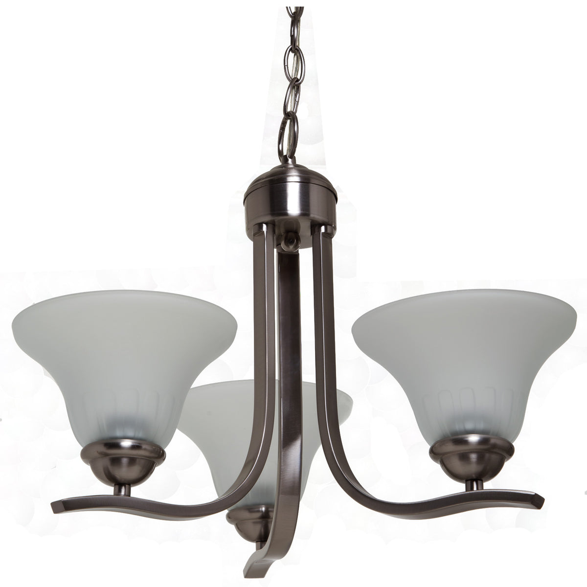 Boston Harbor 1571-3C Three Light Chandelier, Brushed Nickel