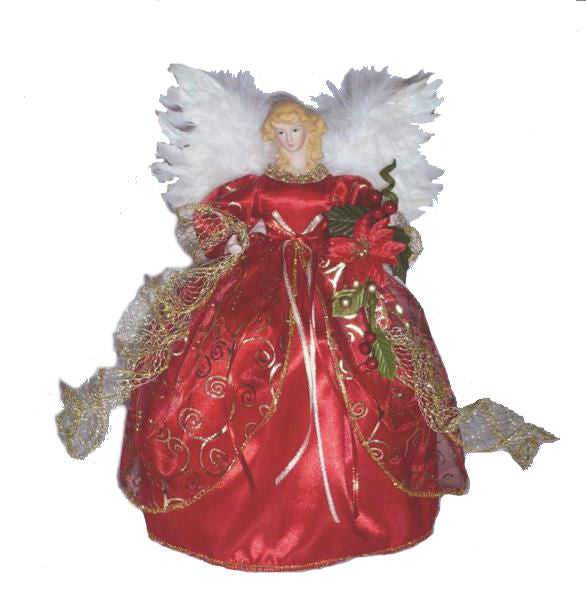 Holiay Basix YHH11-181 Angel Treetop Figurine, 12", Red