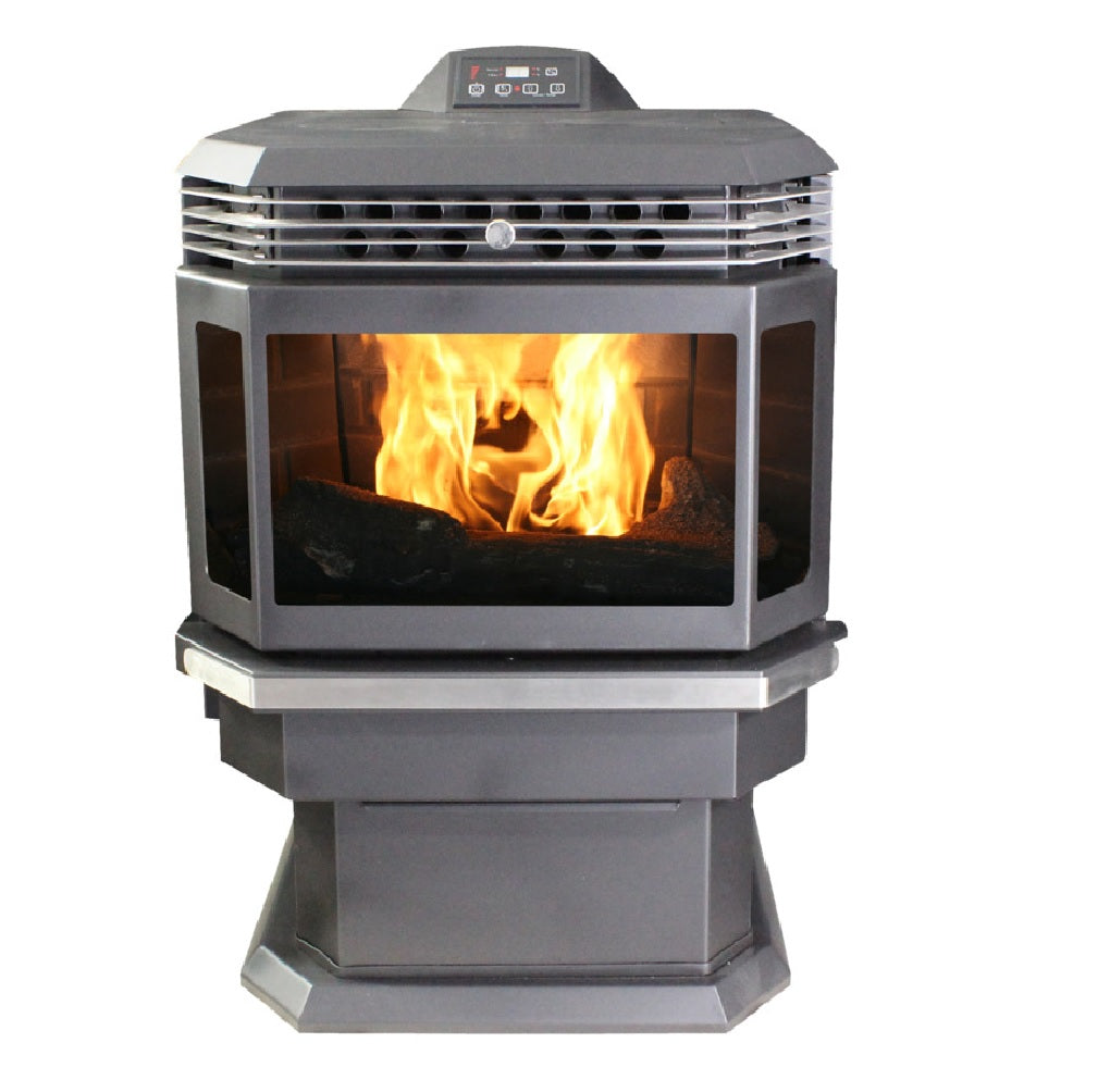 US Stove 5660 Bay Front Pellet Stove, Black