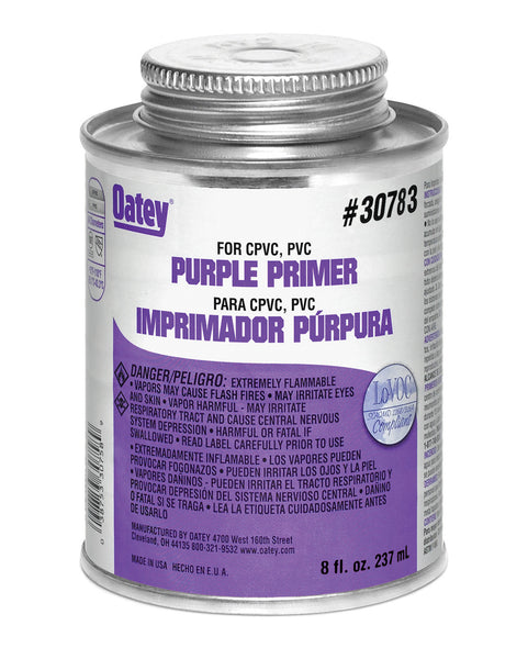 Oatey 30783 PVC/CPVC Purple Primer/Cleaner, 8 Oz, Purple