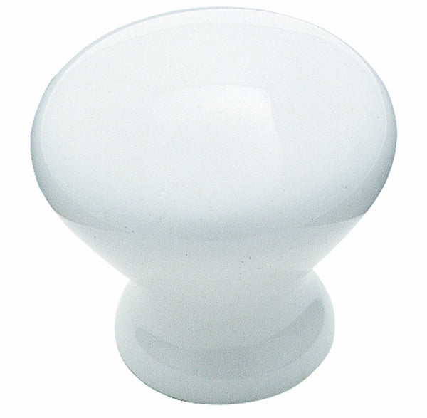Amerock BP72530 Ceramics Round Cabinet Knob, 1-1/4 x 1", White