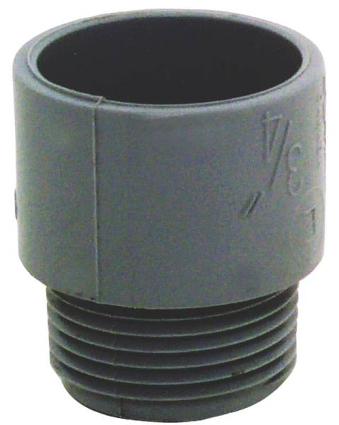Carlon E943E-CTN Male Adapter, 3/4", PVC, Gray