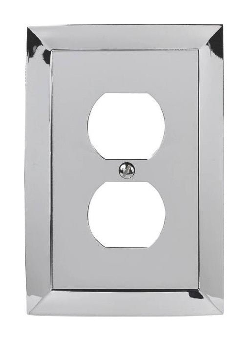 Amertac 61DCH 1 Duplex Wallplate, Polished Chrome