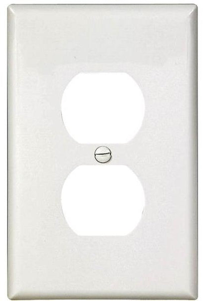 Cooper Wiring PJ8W-CP Duplex Mid Receptacle Plate, 1 Gang, White