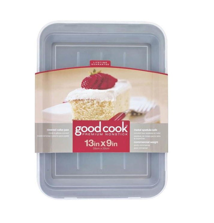 Good Cook™ 04009 Premium Non-Stick Covered Cake Pan, 13" x 9"