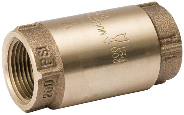 Mueller 101-304NL Low Lead In-Line Check Valve, Bronze, 3/4"