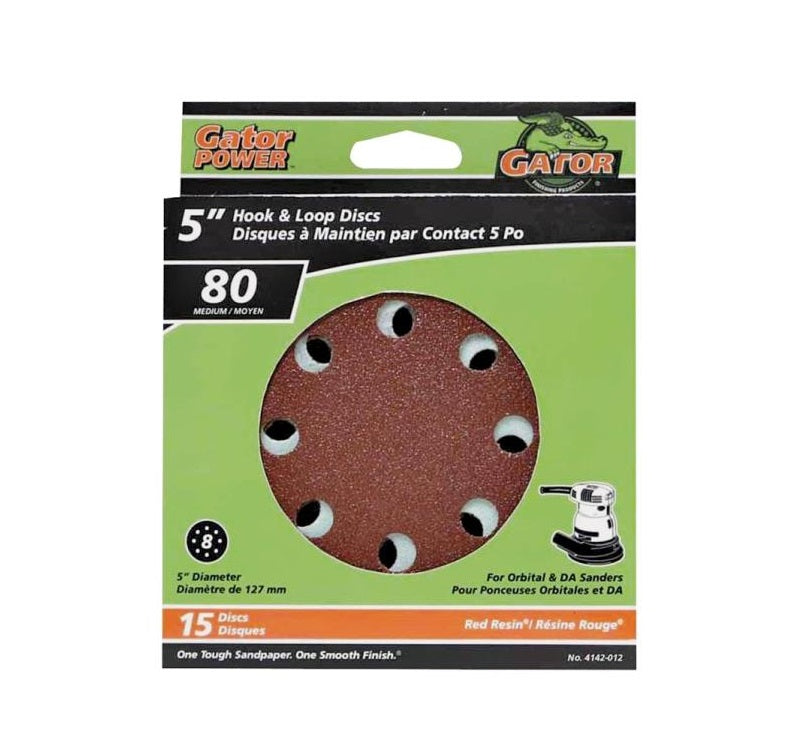 Gator 4142-012 Sanding Disc, 5", 80 Grit