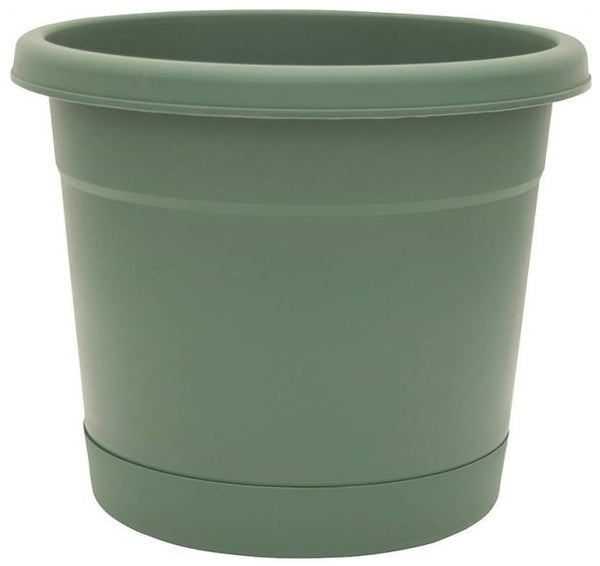 Southern Patio RR1606FE Rolled Rim Planter with Saucer, Fern, 17.5"