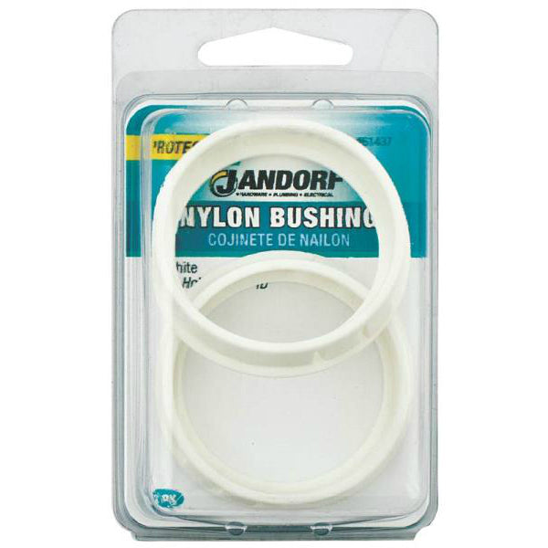 Jandorf 61437 Electrical Nylon Bushings, White, 2" x 1-5/8" x 0.453"