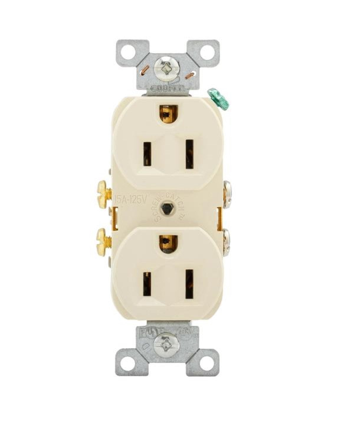 Cooper Wiring CR15LA Duplex Receptacles, Light Almond, 125 Volts
