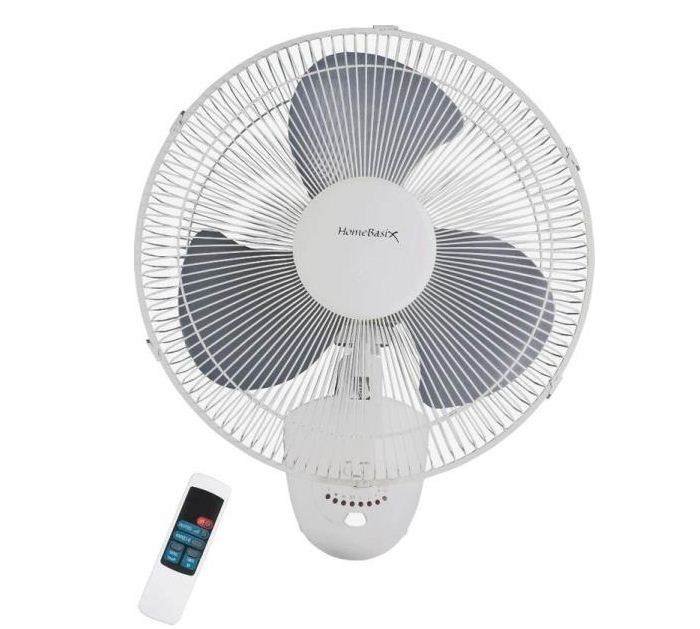 PowerZone FW40-S1 Oscillating Wall Fan with Remote, 3-Speed, 16"