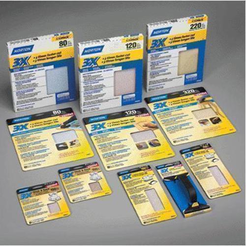 Norton 05386 3X Sandsheet 9"x11", Asst Grit