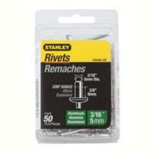 Stanley PAA66-5B Aluminum Rivets Reusable, 3/16x3/8", 50/Pack