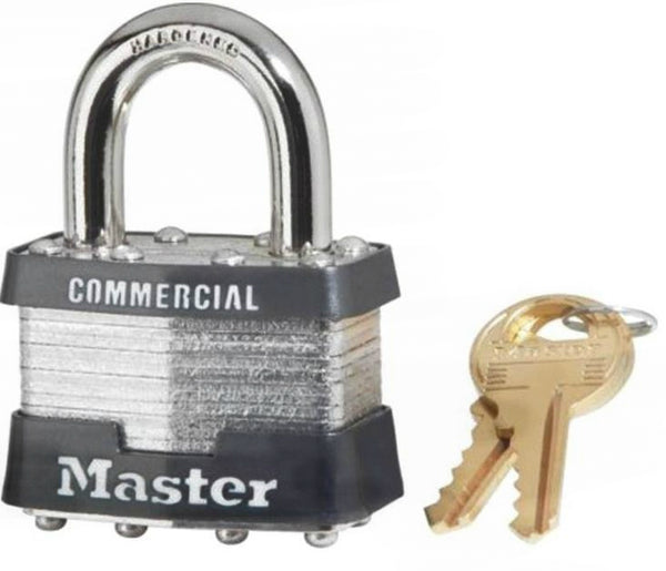 Master Lock 3KA 3212 Tumbler Steel Padlock, 4-Pin Cylinder, 1-1/2"