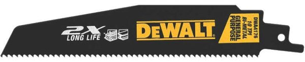 Dewalt DWA4176B25 Reciprocating Saw Blades, General Purpose, 6"