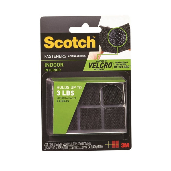 Scotch RF4721 Indoor Fasteners, Black, 7/8 Inch