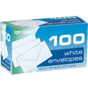 Top Flight 1710 Plain Envelopes 3-5/8''x6-1/2'', White