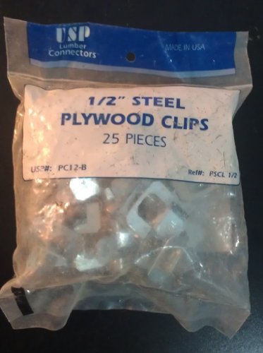 USP Structural Connectors PC12-BMC Plywood Clips, 1/2"