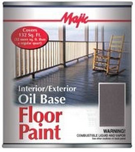 Majic 8-0079-2 Interior Exterior Oil Floor Paint, 1 Quart, Light Gray
