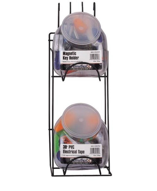 ProSource M59995 2-Jars Wall Mount Rack, Metal