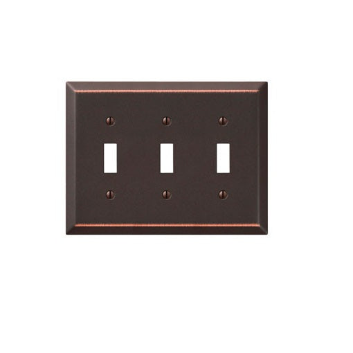 Amerelle 163TTTDB 3 Toggle Wall Plate, Aged Bronze