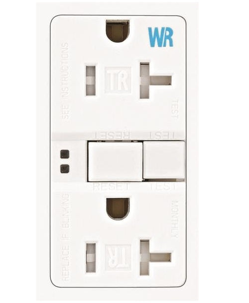 Arrow Hart TWRSGF20W GFCI Self-Test Duplex Receptacle, 125 Volt, 20 Amp