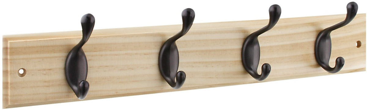 Stanley 827139 Hook Coat Rail Oil Rubbed Oak Bronze, 18"