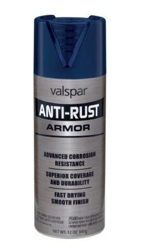 Valspar 044.0021928.076 Anti-Rust Armor Spray Paint, 12 Oz, Dark Blue