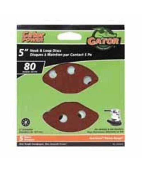 Gator 3724-012 Sanding Disc, 5", 80 Grit
