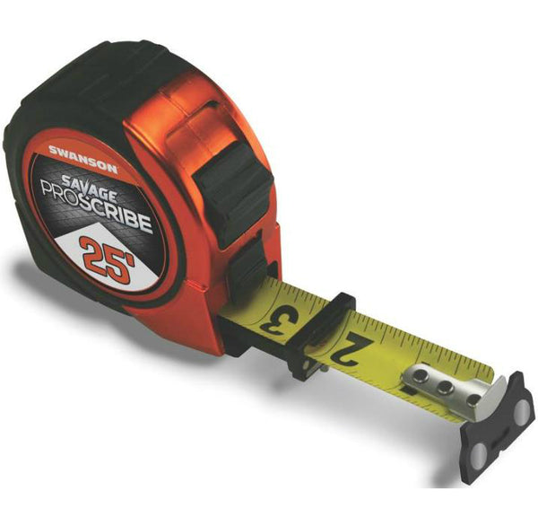 Swanson SVPS25M1 Savage Magnetic ProScribe Tape Measure, 25&#039;