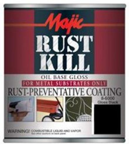 Majic 8-6000-2 Rust Kill Preventive Enamel, 1 Quart, Black