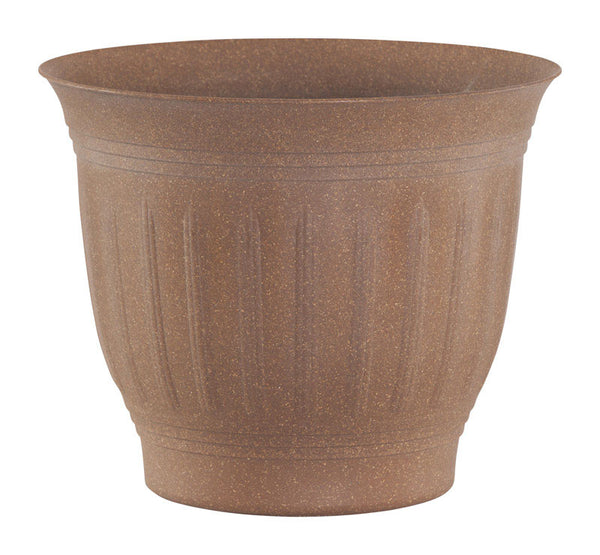 Bloem CLN16-43 Colonnade Flower Pot, Plastic, Dark Earth, 16" x 13" x 9"