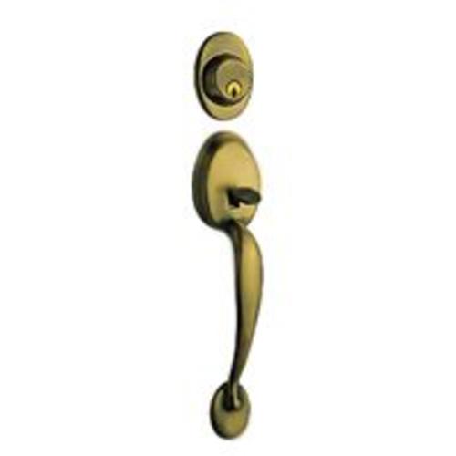 Mintcraft S7831 Entrance Handleset, 6-Way, Adjustable, Antique Brass