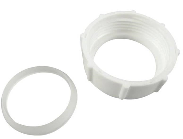 Danco 86809 Slip Joint Nut & Washer, White, 1-1/4"