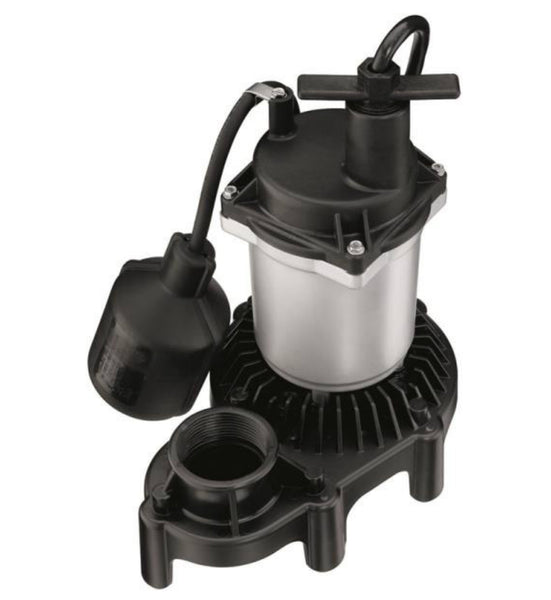 Simer 2163/2955 Automatic Submersible Sump Pump With Tethered Switch